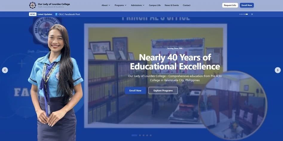 Our Lady of Lourdes College website