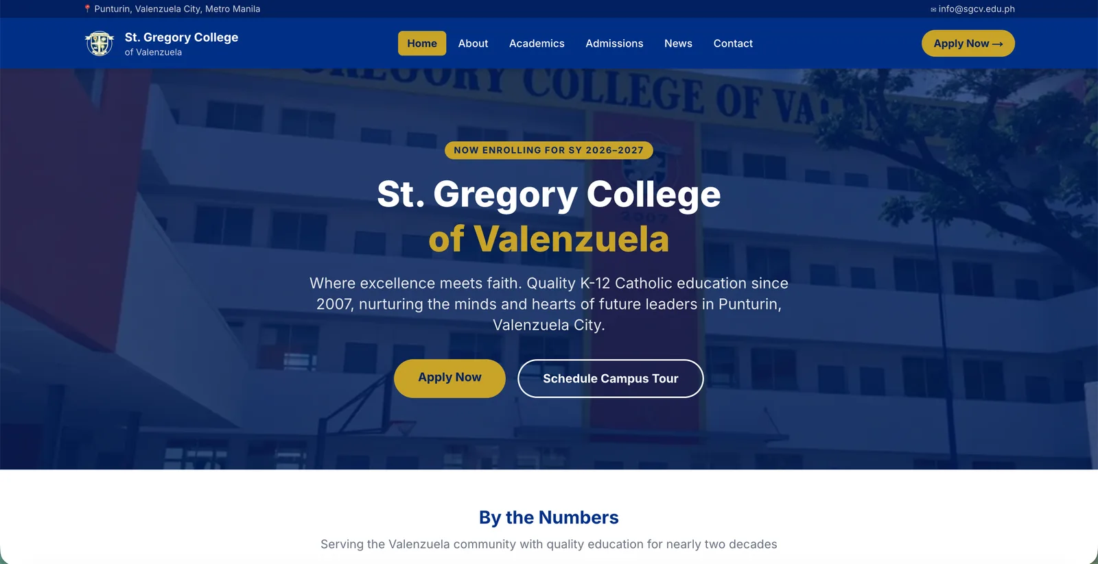 St. Gregory College of Valenzuela website